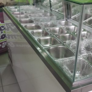 Balcão refrigerado para frutas e acompanhamentos, modelo açaí